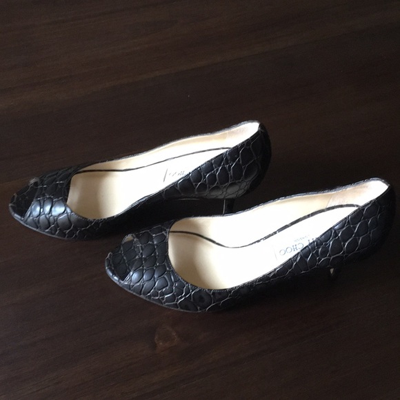 Jimmy Choo brown brown croc pattern heels - Picture 2 of 6